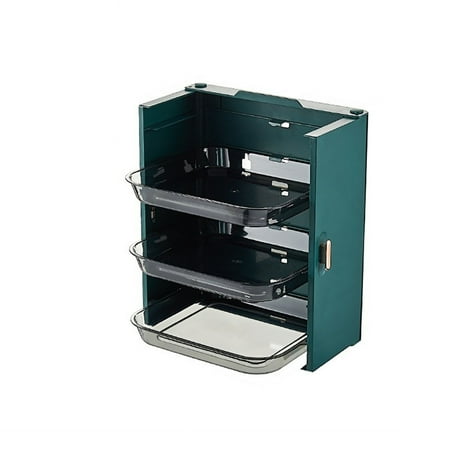 

Thinsont Wall Mount Shelf Countertop Storage Shelving Space-Saving Rack Holder Pantry Room Bakery Organizer Household Kitchenware Green 3-Tier