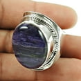 thumbnail image 2 of Charoite Gemstone Ring, Solid 925 Sterling Silver, Signet Ring, Anxiety&nbsp;Ring, Proposal Ring, Engagement&nbsp;Gifts For Couples, Birthday Gifts For&nbsp;Dad, Valentines Day Gifts For Him, 2 of 3