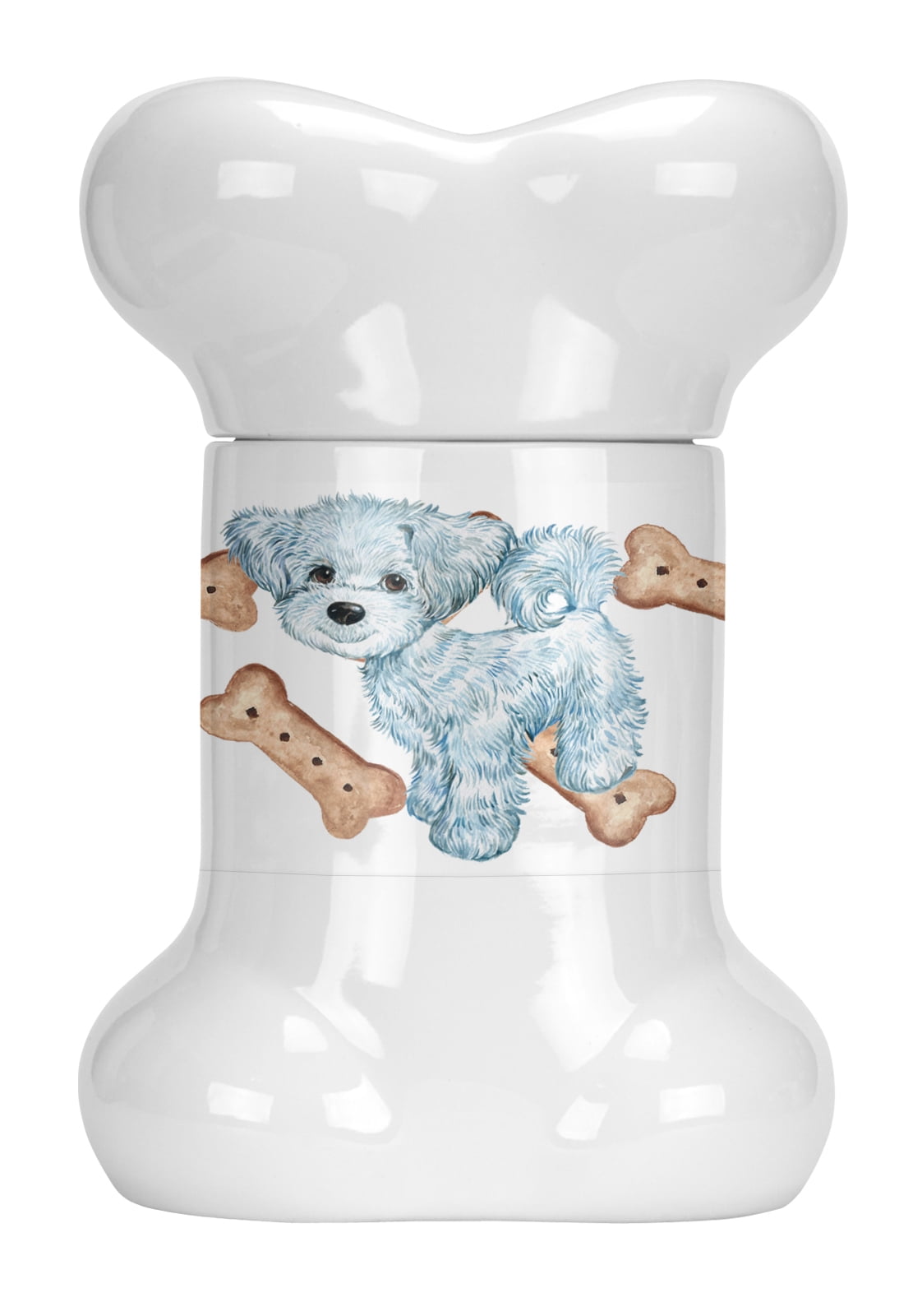 Maltese Puppy Bone Shaped Treat Jar
