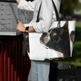 thumbnail image 6 of Large Beach Bags Water-resistant Sandproof - Black And White Boston Terrier Cute Beach Tote Bags for Women with Zipper, 6 of 6