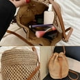 thumbnail image 5 of Straw Bucket Bag for Women, Summer Woven Beach Bag Drawstring Hobo Bucket Purses Handbag for Vacation, 5 of 6