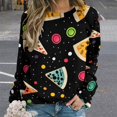 thumbnail image 2 of Fun Pizza Women's Floral Printed Sweatshirt Long Sleeve Crewneck Casual Loose Vintage Graphic Pullover Tops, 2 of 7