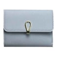 thumbnail image 1 of pitrice Women PU Leather Wallet Card Coin Money Clip Short Clutch Three Fold Ring Button Small Purse, 1 of 1