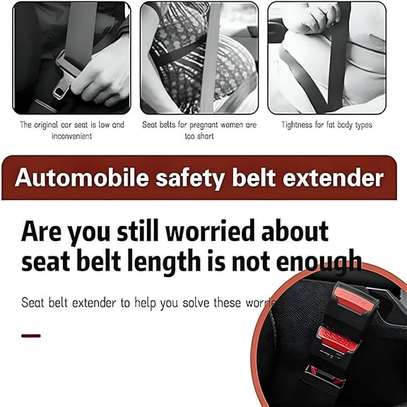 MELIVO Car Seat Belt Extender 4 PCS, Premium Nylon Car Seat Belt Insert Buckle, Universal Seatbelt Adjuster & Buckle Holder, Compatible with Most Cars/Vans/SUVs, 3-in-1 Safety Protection,Easy Install