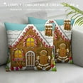 thumbnail image 3 of QZHH  Gingerbread Man Throw Pillow Cushion Cover, Dessert Themed House Colorful Candies Cookie Man Graphic, Decorative Square Accent Pillow Case, Umber, 3 of 5