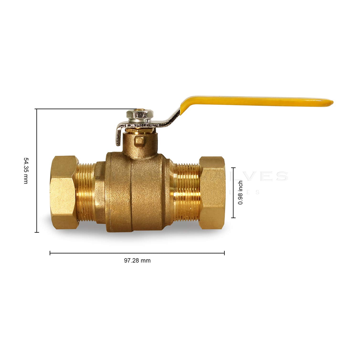 Midline Valve 822223M-5 Premium Brass Full Port Ball Valve, 1 in. Compression Connections (5 Pack)