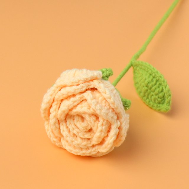 Girasol tejido a mano terminado, flor artificial, tejido de lana hecho a mano, girasol, tulipán, rosa, regalo