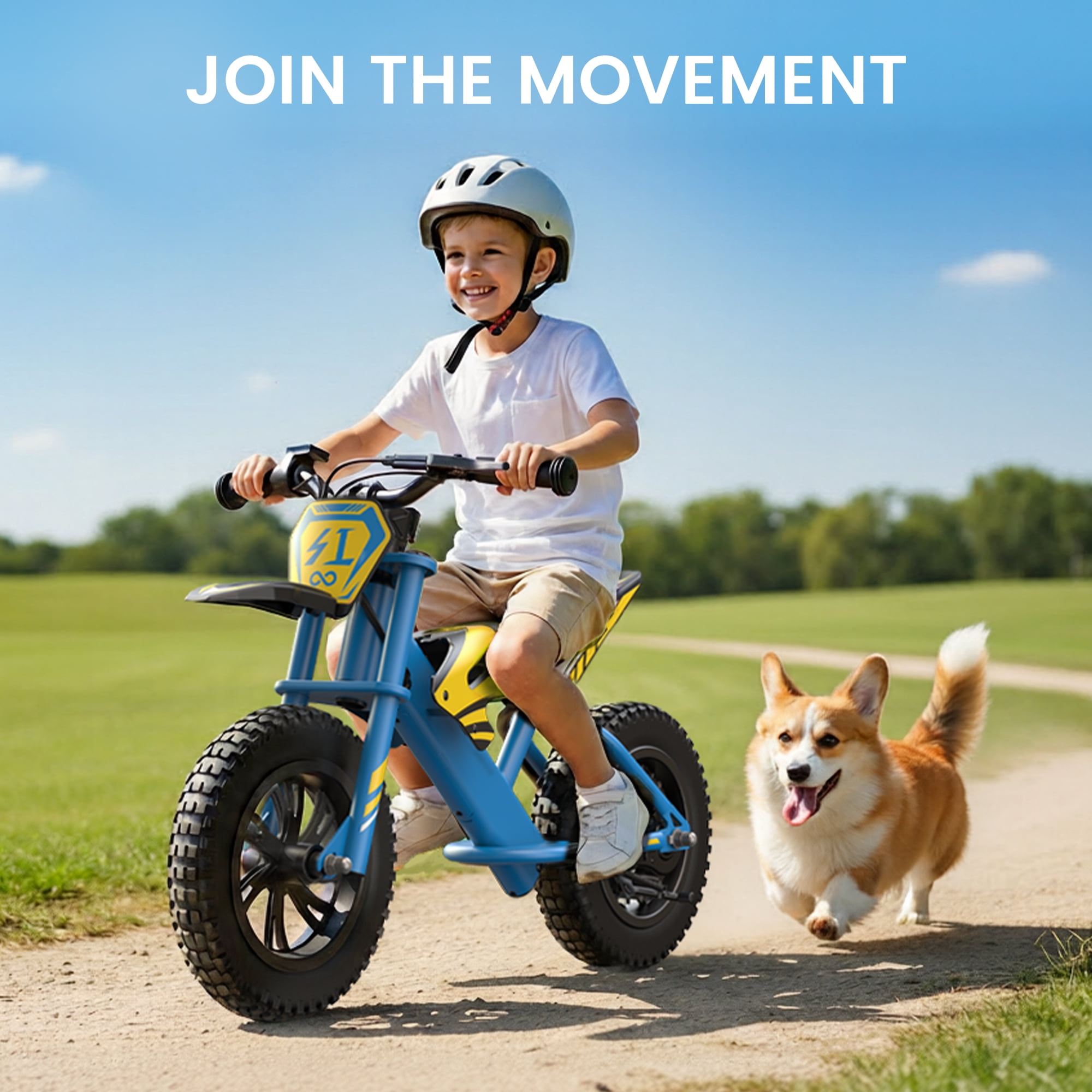 MIHOVER 21.6V Electric Bike for Kids 12", 200W Electric Banlance Bike Ages 5-8 Years Old, Electric Motorcycle Max 10MPH with LED Display, Beginners Friendly - Blue