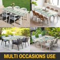 thumbnail image 5 of Green Eucalyptus Leaves Table Cloths for 4 Foot Rectangle Tables, Daisy Summer Botanical Watercolor Patio Waterproof Elastic Fitted Tablecloths, Washable Rectangular Table Cover for Camping, 5 of 8