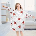 thumbnail image 5 of FORMRS Wearable Blanket Hoodie with Sleeves for Kids Cozy Flannel Sweatshirt, Cute Santa Hats Pattern, 5 of 7