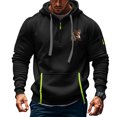 thumbnail image 1 of Sudadera con capucha para hombre, estilo casual, deportivo, de color liso, con cremallera y bolsillo, de manga larga, blusa de poliéster., 1 of 7