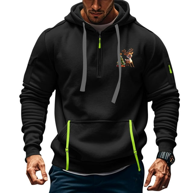 Sudadera con capucha para hombre, estilo casual, deportivo, de color liso, con cremallera y bolsillo, de manga larga, blusa de poliéster.