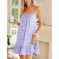 thumbnail image 2 of Ekouaer Nightgowns for Women Spaghetti Strap Night Gown Sleeveless Sleep Dress Chemise Sleepwear, 2 of 6