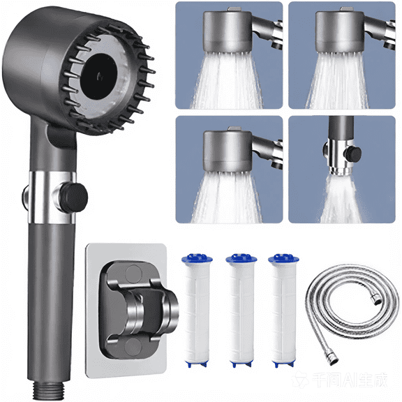 Filtered Shower Head with Handheld, High Pressure Ionic Showerhead with on/off Switch, Shower Head with Filter for Hard Water, with 59" Hose & Bracket