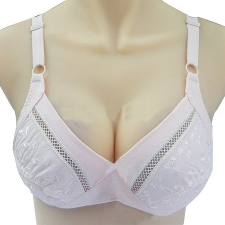 HCURIBAD Wireless Bras Clearance! Women s Full Cup Bra Wide Straps Wired Padded Plus Size Comfort Everyday Bra Push up Bra Backless Bra Bras for Women Pink D