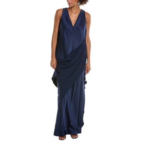 Halston womens Cyra Gown, 2, Navy