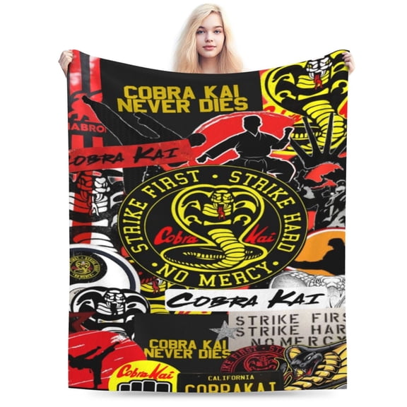 Cobra Kai Blanket, Soft Warm Cozy Plush Throw Blanket Gifts for Adults Kids, Lightweight Fuzzy Comfy Flannel Blankets for Couch Bed House Decor Travel 40"X30"