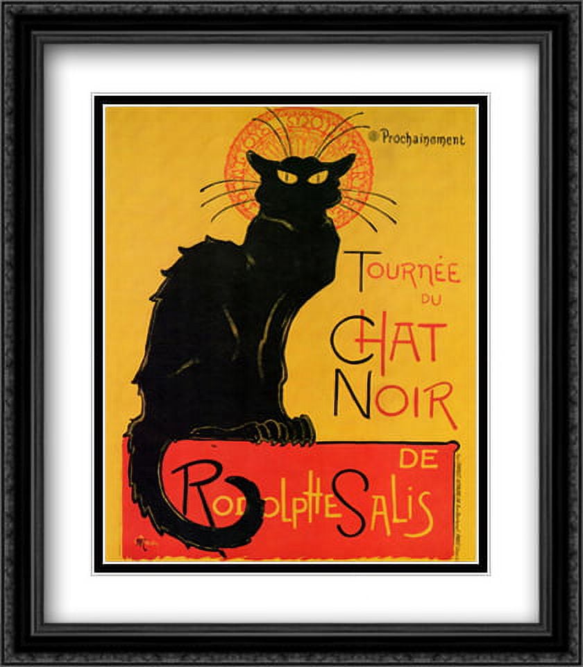 100 Cats and a Mouse 2x Matted 28x40 Large Black Ornate Framed Art