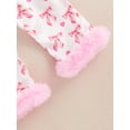 thumbnail image 6 of aturustex Little Girls Valentine Pajamas Outfits 6M 12M 18M 2T 3T 4T Toddler Baby Bow Print Plush Loungewear Laple Button Shirts Long Sleeve Tops withepwear for Baby Cute Valentine's Day Pjs, 6 of 6