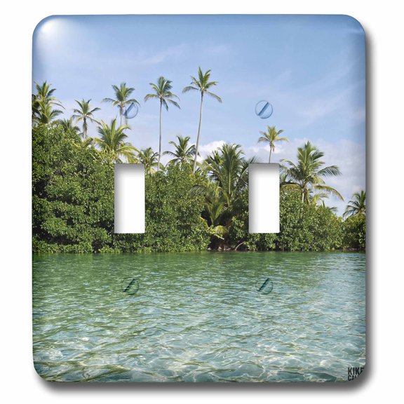 3dRose Palm trees and ocean San Blas Islands - Double Toggle Switch (lsp_10396_2)
