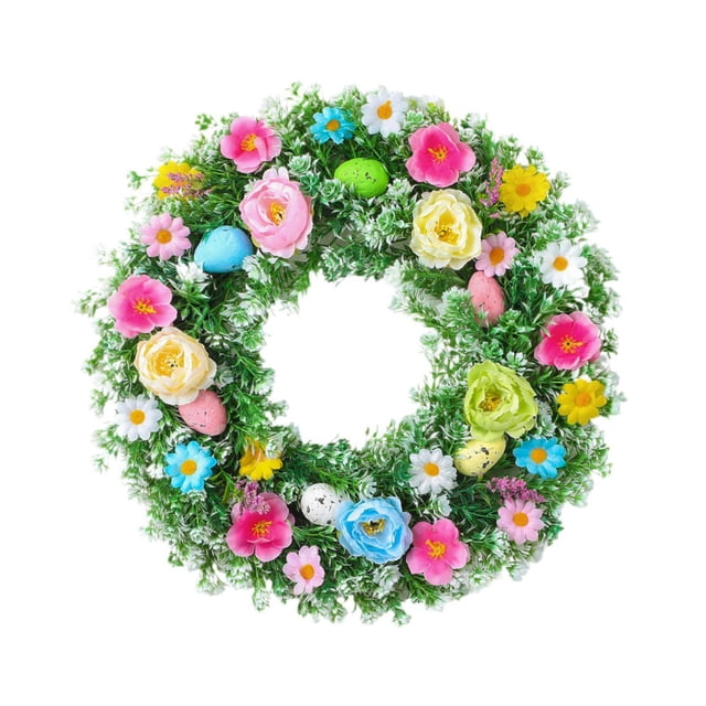 Corona decorativa para puerta, guirnalda de flores artificiales, decoración colgante para boda 35 centímetros