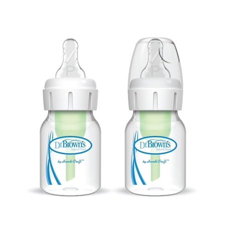 Anti Colic Options+ Narrow Baby Bottle 2oz, Preemie Flow Nipple Infant Feeding Bottle for Newborns 0m+, Baby Milk Bottle with Vent System for Comfortable Feeding