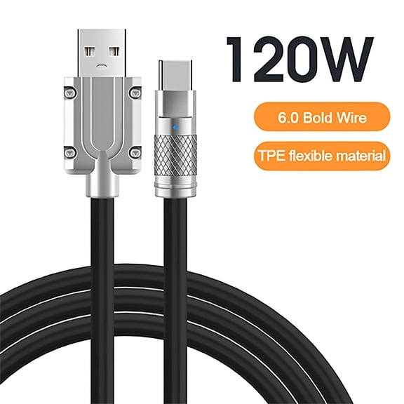 GJX 12ft 1.5m USB Fast Charging USB To Type C Data Cable 120W Super Fast Charging Type C Silicone Fast Charging Cable Compatible With Android Charge Cable Type C to C