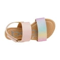 thumbnail image 2 of bebe Sparkly Leatherette Flat Strap Sandals, Blush Multi (Girls'), 2 of 6