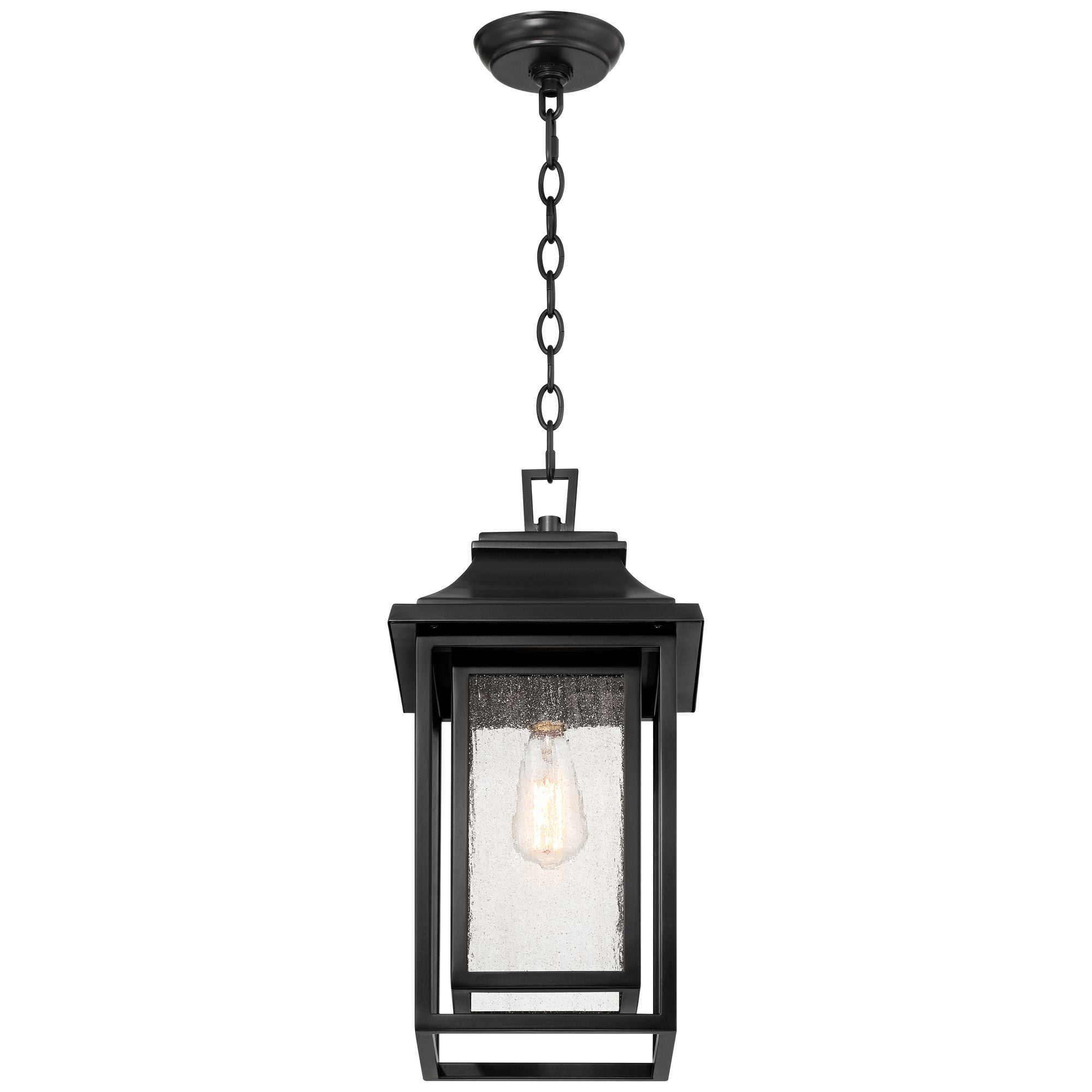 John Timberland Cecile 19 1/2" High Farmhouse Rustic Outdoor Pendant Light Fixture Ceiling Porch House Hanging Painted Black