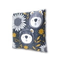 thumbnail image 3 of Bear Faces Sunflowers Leaves Hand Drawn Throw Pillow Covers Pillowcases 16 x 16 Inch Home Decor 2 Packs for Bedroom Sofa, 3 of 6