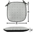 thumbnail image 4 of Grey Chair Seating Cushion, Antique Ornate Oriental Floral Motifs Retro Pattern in Modern Graphic Boho Art, Soft Seat Pads for Office with Anti-slip Backing, 16"x16", Grey White, by Ambesonne, 4 of 7