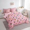 thumbnail image 3 of Manfei Merry Christmas Twin Bedding Sets 7-Piece,Xmas Tree Dessert Bedding Comforter Set,Red Festival Berry Sheet Sets For Girls,Ultra Soft Home Decor Reversible, 3 of 8