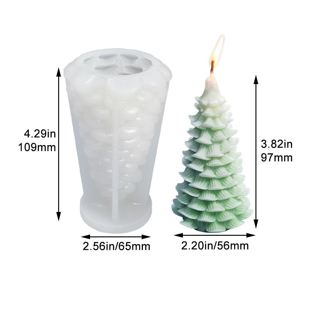 3D Christmas Tree Candle Silicone Mold DIY Christmas Candle Making Kit Handmade Soap Plaster Resin Baking Tools Holiday Gifts