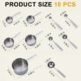 thumbnail image 3 of Aovky Measuring Cups and Spoons Set of 10, 5 Stainless Steel Cups and 5 Spoons for Kitchen Cooking Baking, 3 of 7