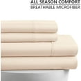 thumbnail image 3 of American Home Collection Ensemble de Draps Simple TG - Microfibre Ultra Douce, Poche Profonde de 15 Pouces - Draps pour Lit de Résidence Universitaire, Infroissables (Ivoire), 3 of 5