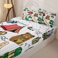 thumbnail image 3 of Erosebridal Simple Camp Sketch Zipper Twin Comforter Sets with Fitted Sheet and 2 Pillowcases,Cartoon Wildlife Camping Pattern Zipper Bedding Set For Boys,Colorful Stars Reversible,4pcs, 3 of 7
