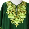 thumbnail image 2 of NOVICA Artisan Handmade Wool Poncho Kashmiri Chain Stitch Floral Embroidery Green Clothing Embroidered India ' Kashmiri Forest', 2 of 5