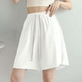 thumbnail image 2 of Knee Length Shorts for Women Summer Casual Chiffon Lightweight Elastic High Waist Wide Leg A Line Flowy Shorts, 2 of 3