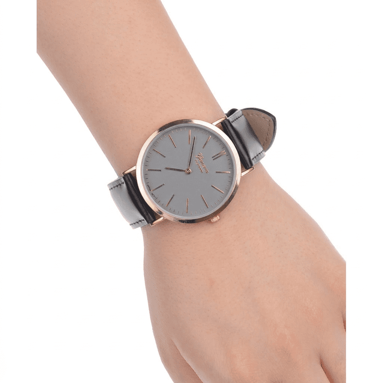 腕時計 Gorgeous Genuine Leather Watch - Black* Amazon.com: Top Plaza Womens Ladies Classic Simple Leather Analog