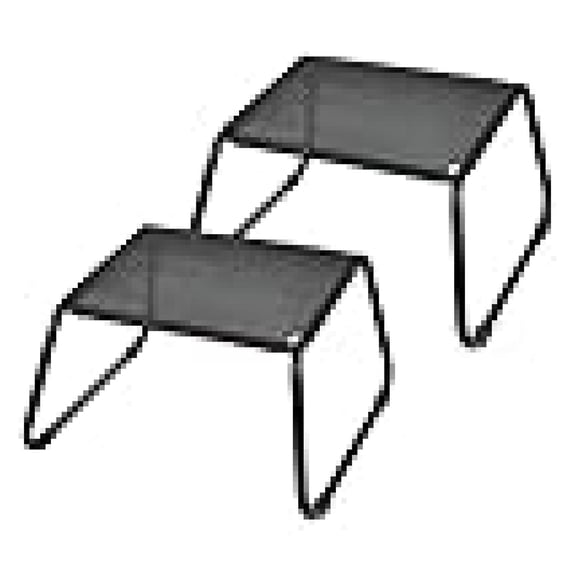 Patio Footstools,Outdoor Ottomans Small Stool,Multipurpose Waterpfoof Side Table for Balcony,Lawn,Porch Set of 2 Black