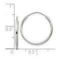 thumbnail image 2 of 925 Sterling Silver Hinged Polished Hollow tube 1.3mm Hoop Earrings 19x19mm Wide 1.3mm Thick Hoop Earring for Women, 2 of 2