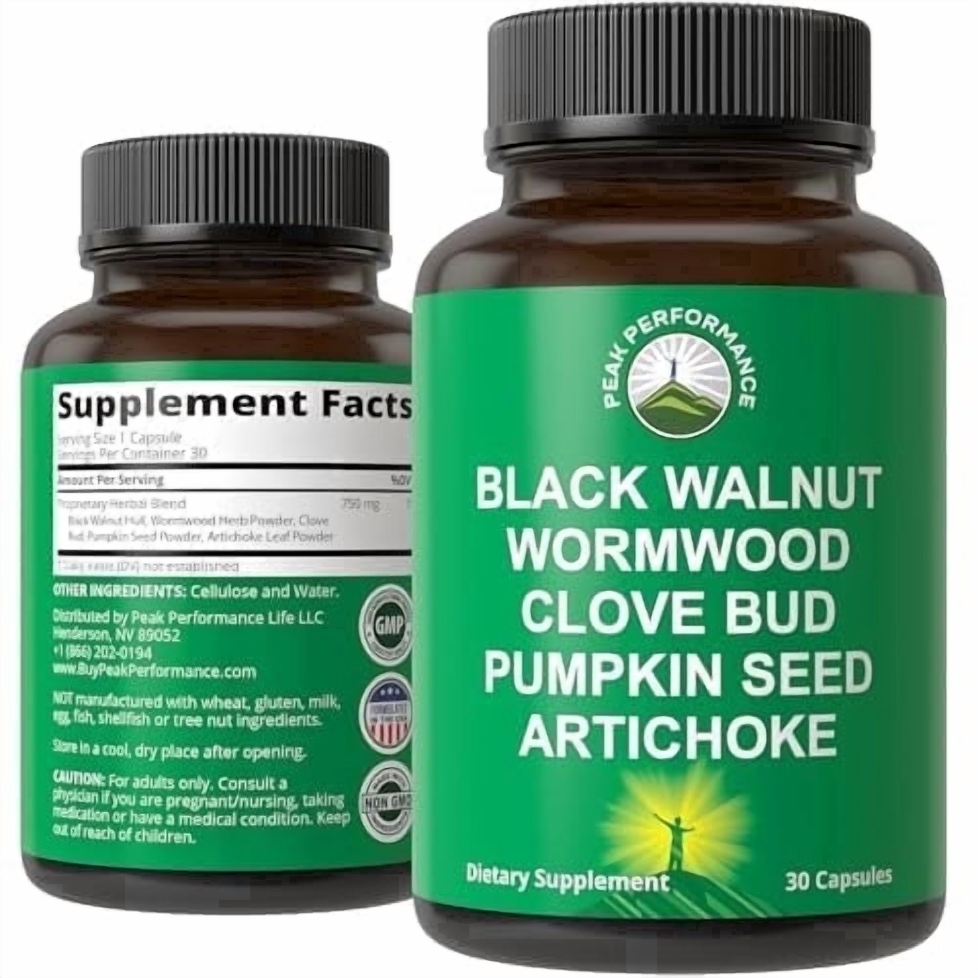 Wormwood Black Walnut Clove Cleanse for Humans. Elimination Detox + Intestinal Support Capsules Supplement. Pills with Artichoke and Pumpkin Seed for Additional Benefits