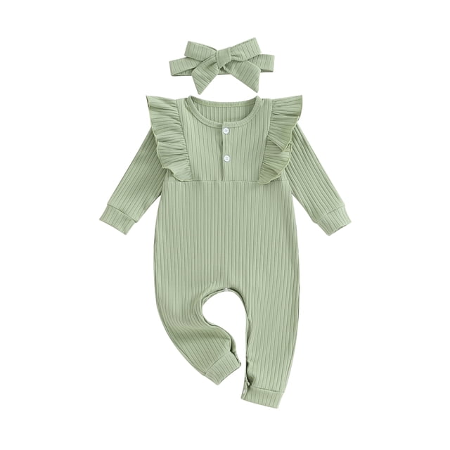 Faithtur Bébé Fille Tenue de Chute, Manches Longues Col Rond avec Bandeau Vêtements pour Bébé
