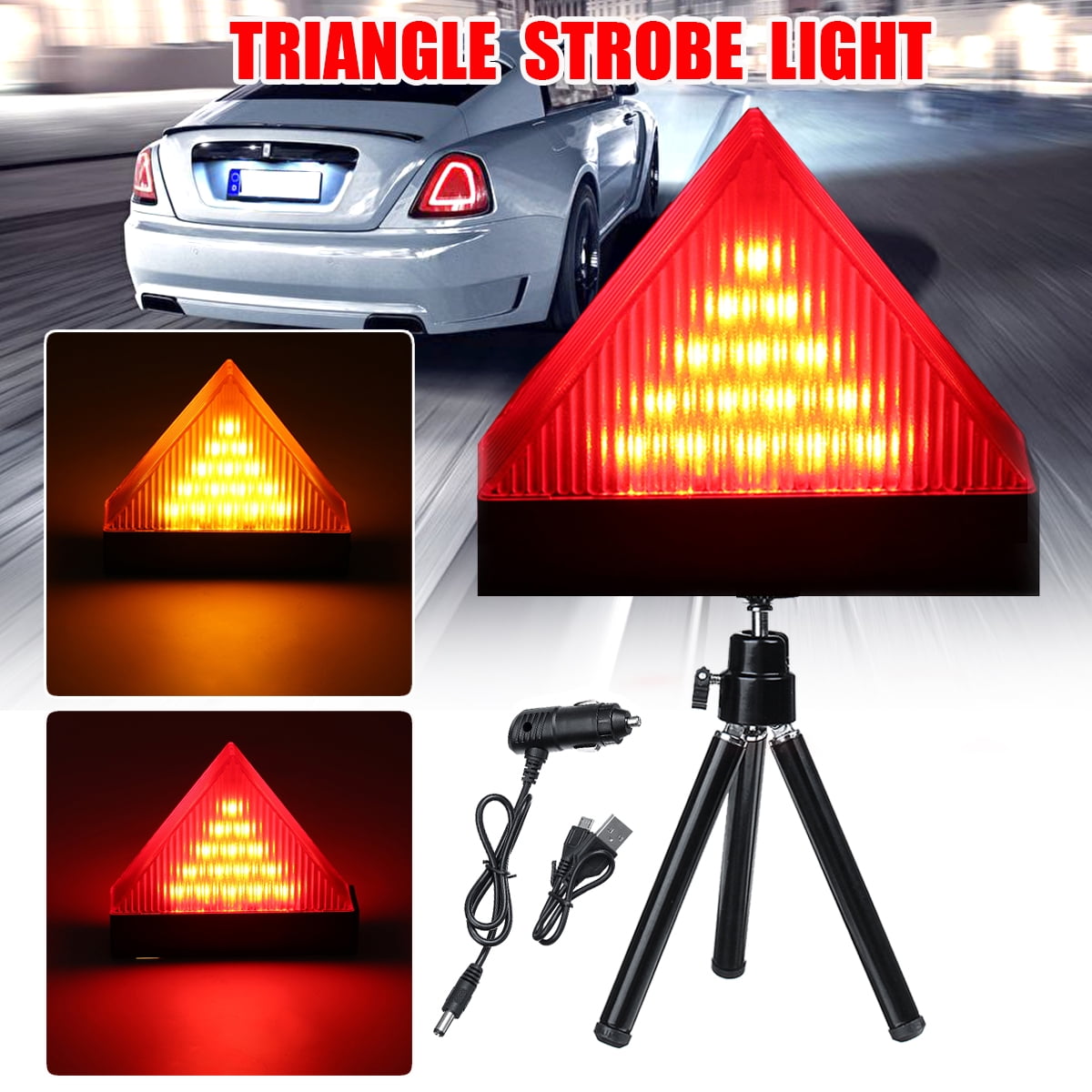 Universal Car Triangle Warning Strobe Light Warning Light Universal Car Triangle Warning Strobe Light Warning Light