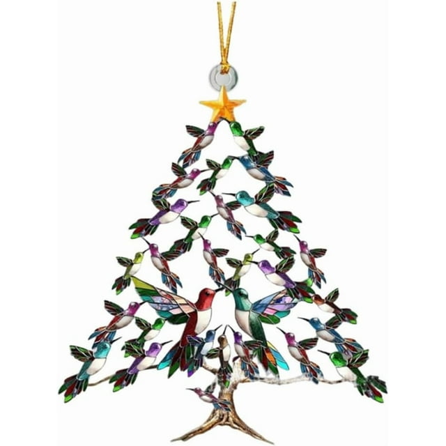 Adorno colgante de colibrí, regalo para amantes de los colibríes, colorido colibrí apilado, adornos de colibrí acrílicos de doble cara, regalos para festivales, artesanía decorativa familiar.