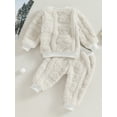 thumbnail image 5 of Elippeo Baby Boys Pants Set 9M 12M 18M 24M 3Y Furry Bear Long Sleeve Crew Neck Sweatshirt with Sweatpants Infant Clothes, 5 of 10