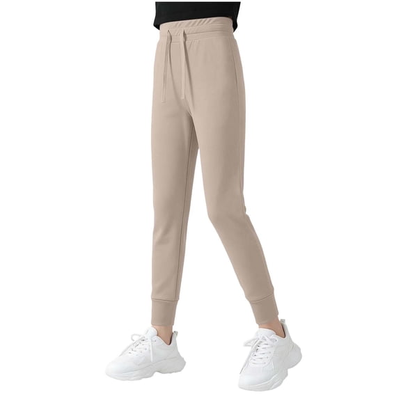 zbxnLI 4-15 Years Kids Casual Pants Drawstring Elastic Waist Joggers Sports Trousers Lightweight Solid Color Pants