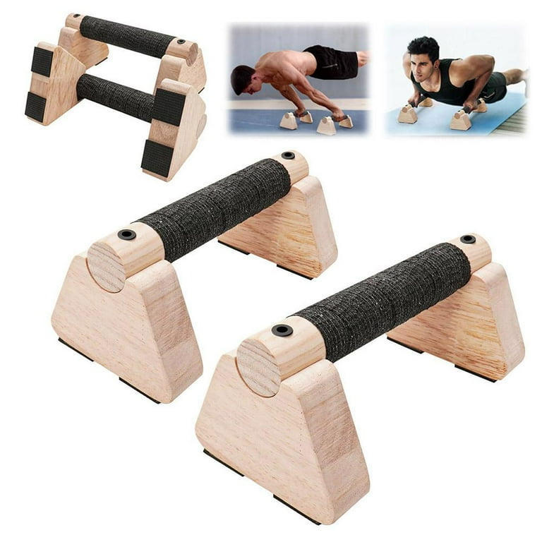 Wood Calisthenics Bar Wood Parallettes Push-Up Bar for Home Gym