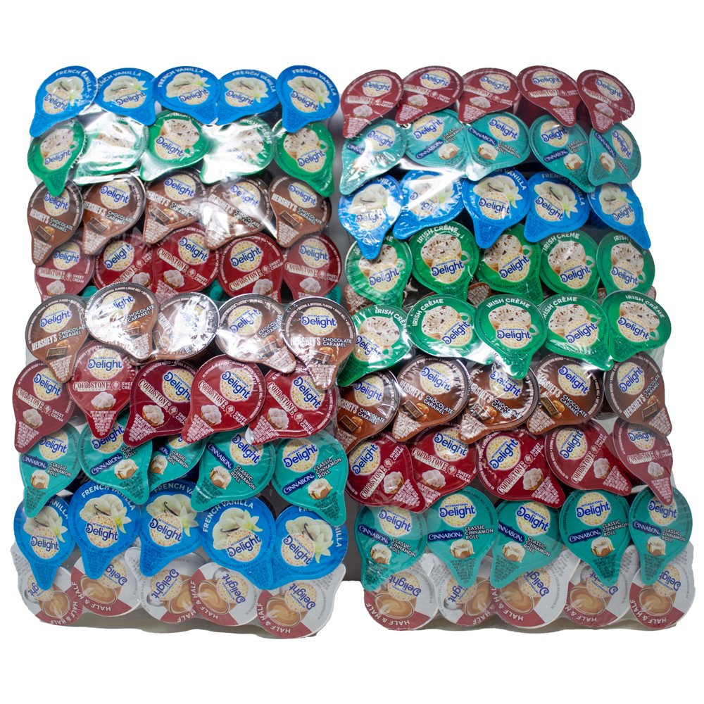 100 Count Variety Pack of Single Serve Grab and Go Coffee Creamers