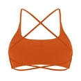 thumbnail image 5 of WCJM Women's nylon bra including 1x Bra Orange Polyester Women's Sports Bra Padded Crossed Back Bustier Without Underwire Spaghetti Straps For Yoga Fitness, 5 of 9